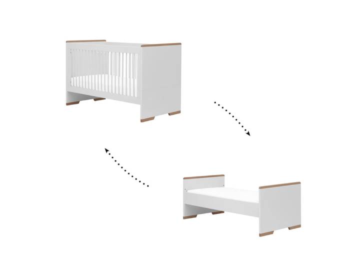 Lit bébé évolutif Pinio Snap Blanc et bois