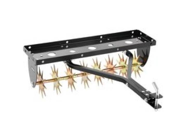 VEVOR Rasenlüfter für Aufsitzmäher 82 cm, Aerifizierer für Rasen mit 5 cm Arbeitstiefe, Rasenbelüfter 45 kg Belastbar aus Stahl für Rasentraktor, Rasenpflege für Verdichtete Böden Hof Garten, Schwarz