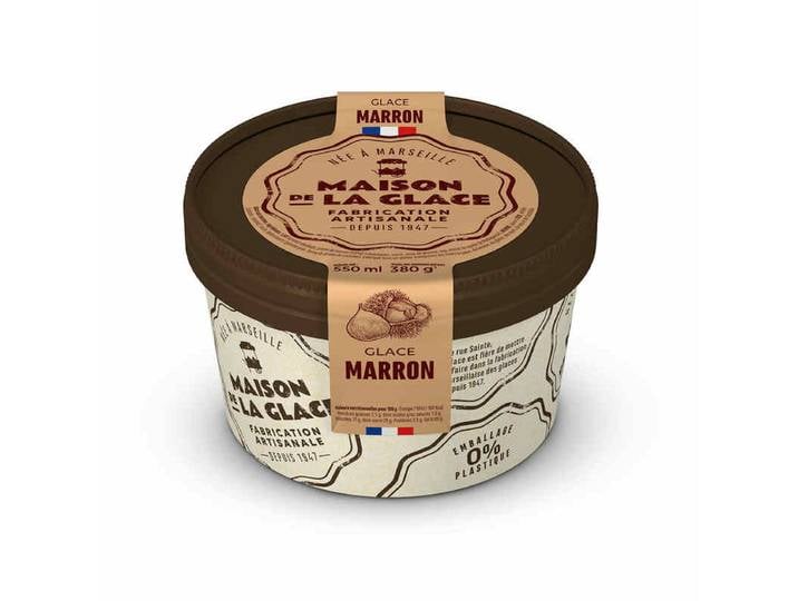 MAISON DE LA GLACE Pot de glace Marron - 380 g
