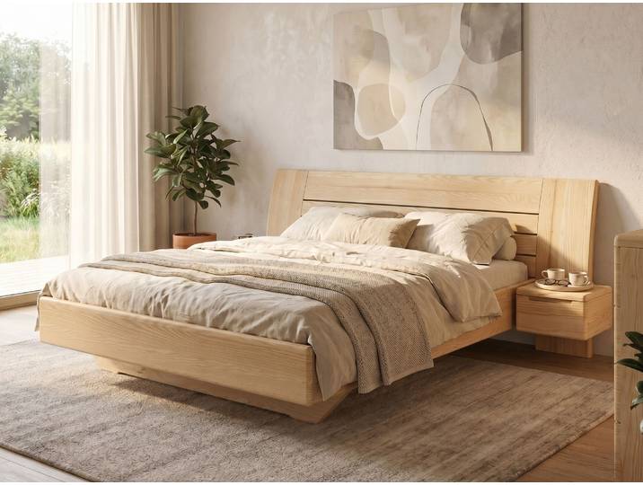 Bett Esche „Bea“ 200 x 200 cm Massivholz Esche