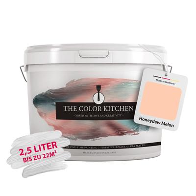Wand- und Deckenfarbe A.S. CRÉATION "Seidenmatt Innenfarbe THE COLOR KITCHEN", beige (tck6022 honeydew melon), 2,5 l 2,5ml, Farben, für Wohnzimmer Schlafzimmer Flur Küche, versch. Rosatöne