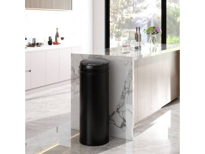HOMCOM Poubelle Capteur 50L Acier Inox Cuisine Hygiénique