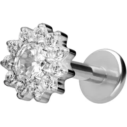 Titan Labret mit Innengewinde KRISTALLBLUME