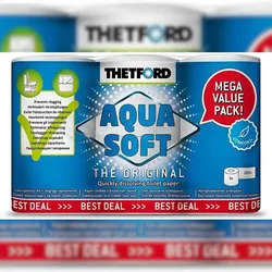 Thetford Aqua Soft Toilettenpapier 6 Rollen 2-lagig für Cassettentoiletten