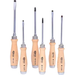 KS Tools ERGOTORQUE WOODmax Schlag-Schraubendreher-Satz, 6-tlg - 300.1050
