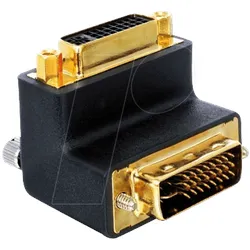 DELOCK 65173 - DVI Adapter, DVI Stecker auf DVI Buchse, rechts gewinkelt