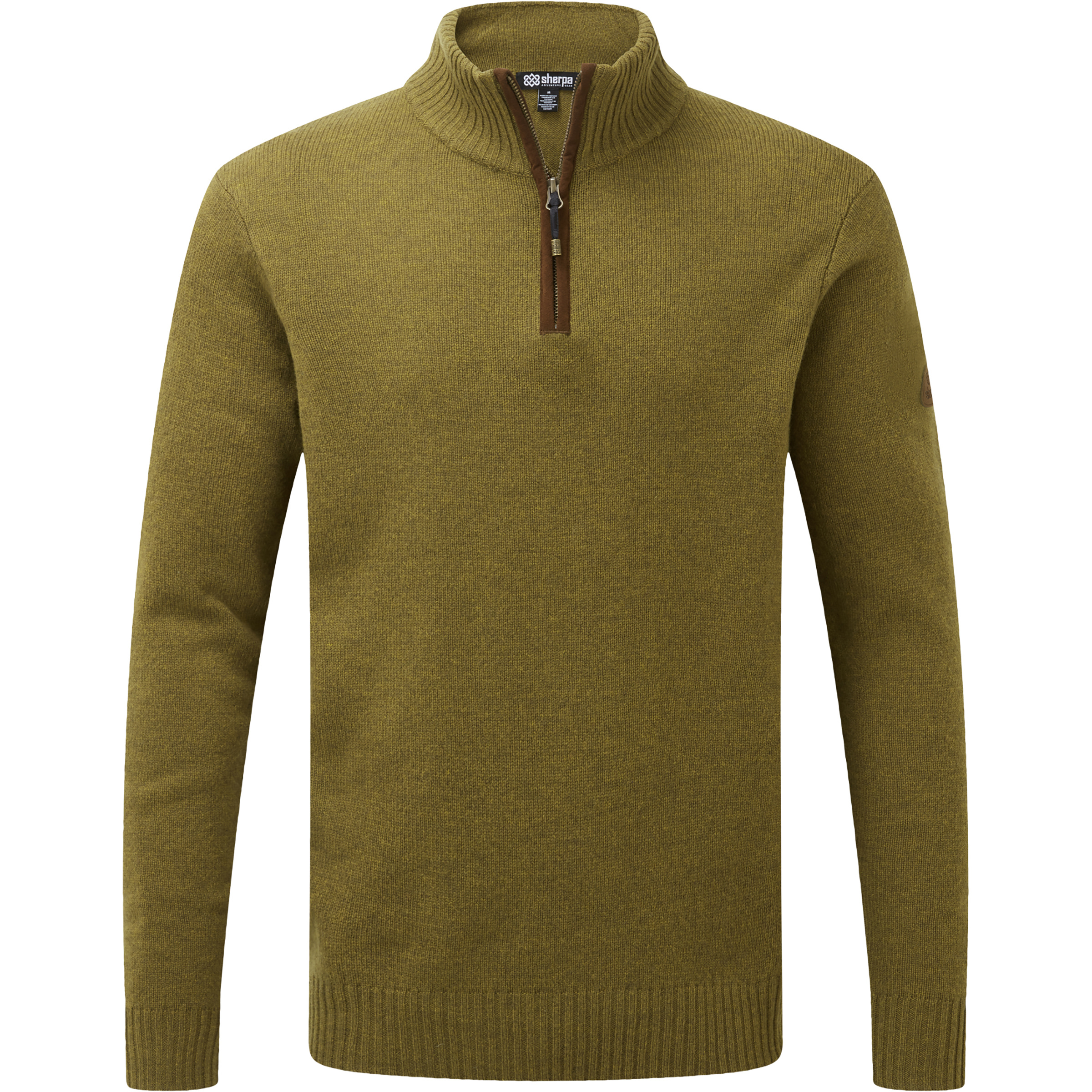 Sherpa Adventure Gear Kangtega Quarter Zip Herren Pullover oliv Größe M Lifestyle Isolierend Merinowolle