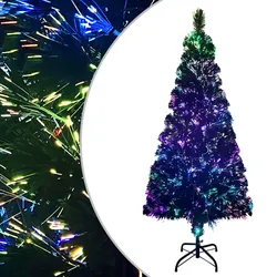 vidaXL Künstlicher Weihnachtsbaum mit Ständer Grün 210 cm Fiberoptik