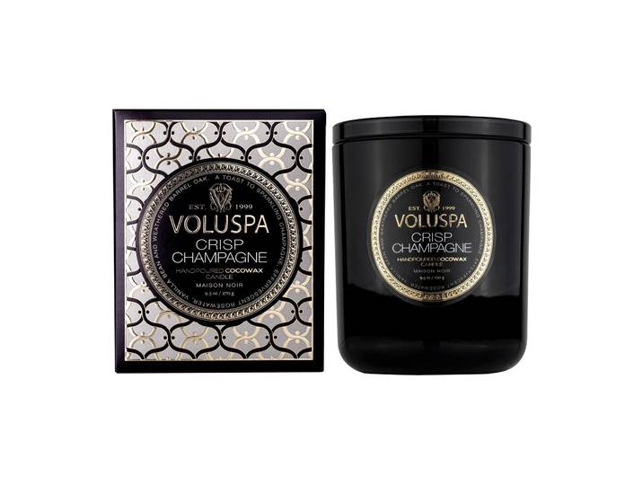 Voluspa Bougie parfumée Classic Maison Noir 60 heures Crisp Champagne