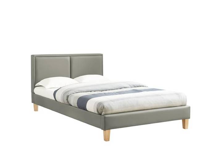 CARO-Möbel Polsterbett Doppelbett Celine grau, 120 x 200 cm, inklusive Lattenrost Kunstlederbezug