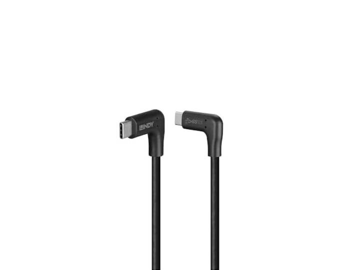 Lindy 0,5 m USB 3.2 rechtshoekige USB-C naar rechtshoekige USB-C-kabel, 10 Gbps
