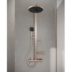 Ideal Standard Alu+ Duschsystem BD584RO mit Brausearmatur, FirmaFlow-Kartusche, 2 Ablagen, Rose