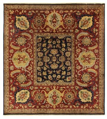 Exquisite Rugs Antique Weave hand-knotted New Zealand Wool Navy Area Rug