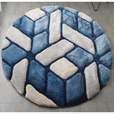 MDA Rugs Mateos Shag Collection Blue Area Rug