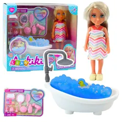 Ankiki Mini-Puppenset mit Badewanne und Pflegezubehör