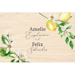 Erinnerungskiste Hochzeit personalisierbar aus Holz im Design "Zitronenblüten" - 40x30cm oder 30x20cm