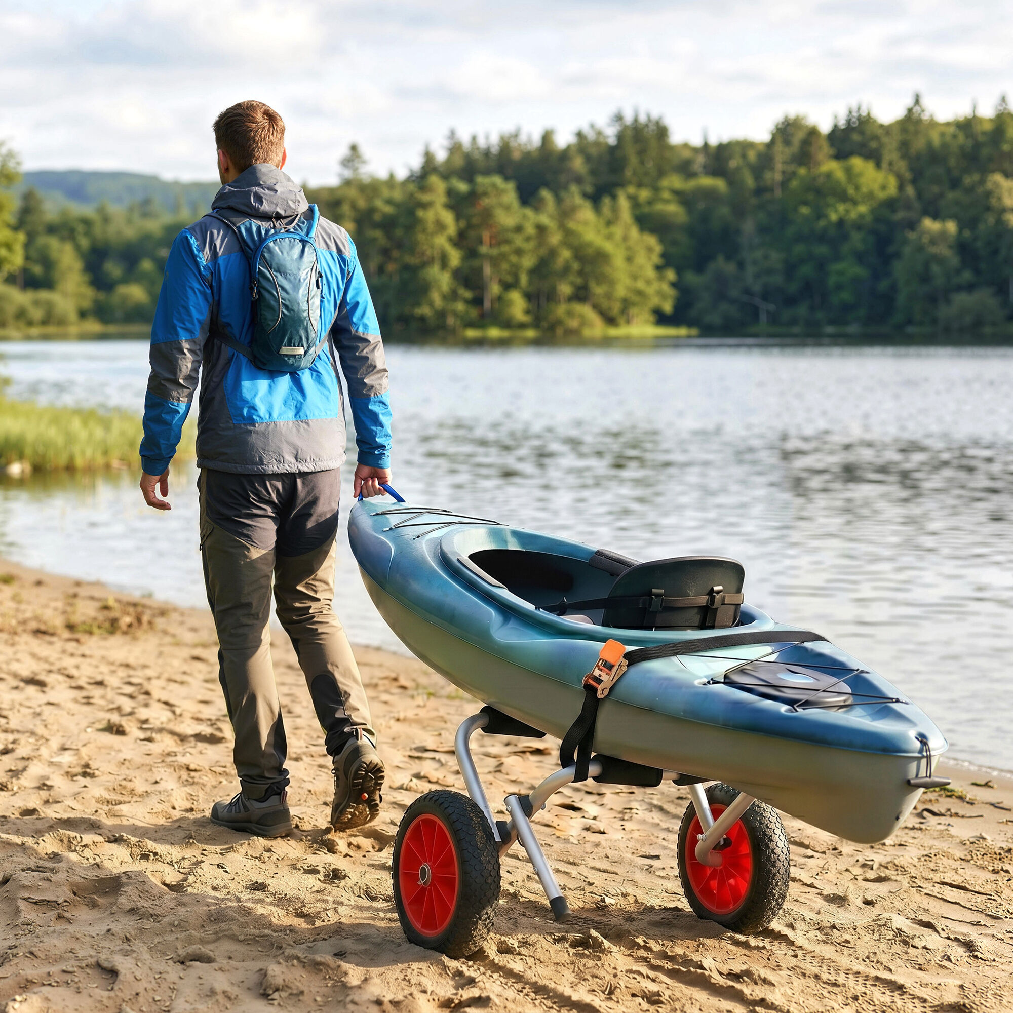 Altro Carrello Per Kayak Pieghevole Pneumatici 25cm Adatto A Tutte Superfici