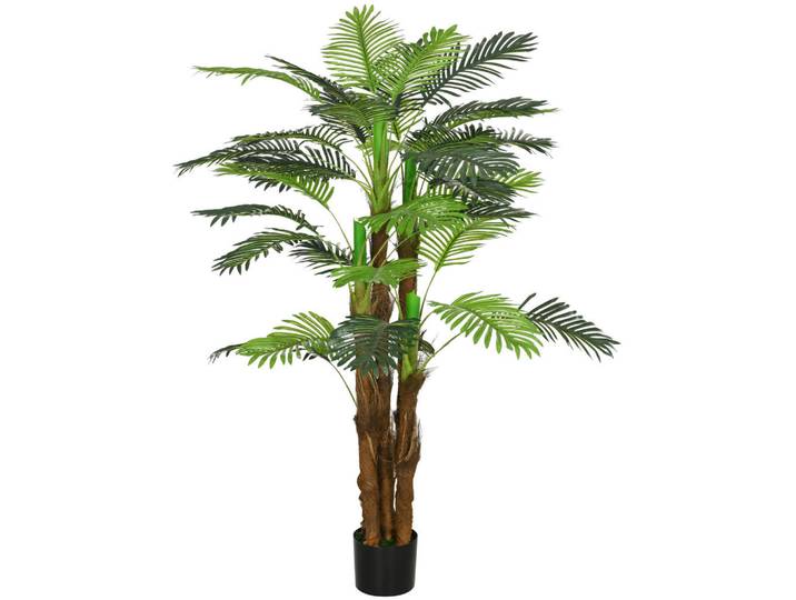 Jamb Palme Mirjana Grün/Braun/Schwarz Kunststoff 1.6 m, Grün, Braun, 160 cm, Dekoration, Blumen & Blumentöpfe, Kunstpflanzen