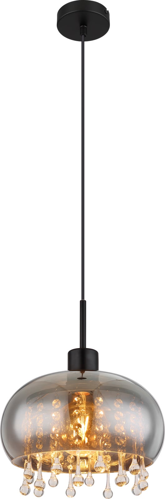 Globo Lighting Hanglamp Corry Design Zwart/Transparant Ø 28cm E27