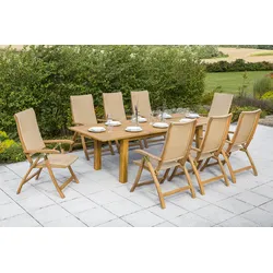 Merxx Capri Gartenmöbel Set   Sitzgruppe 8 Personen mit Doppelausziehtisch