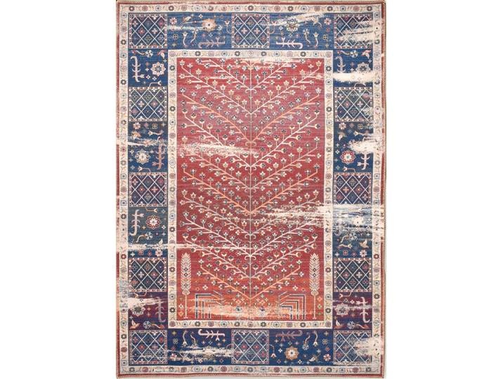 Tapis salon vintage rouge et bleu 200x290cm