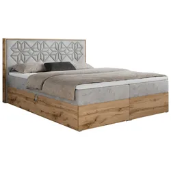 BOXBETT NESSI - 160/200 Hellgrau Velvet - H4