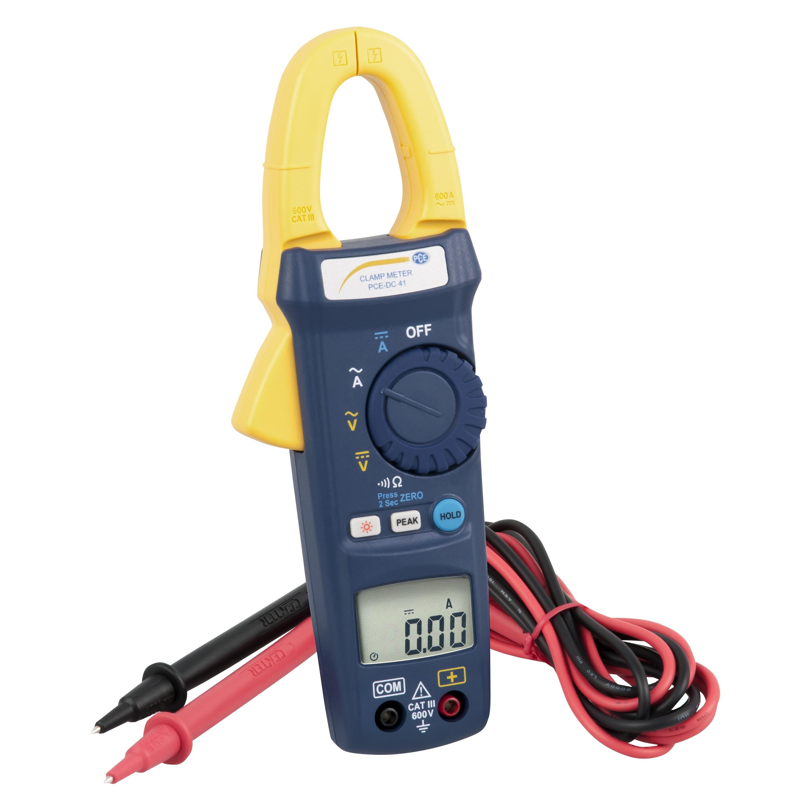 PCE Instruments Amperemeter (CAT III 600V, Zangenstrommesser) (PCE-DC 41)