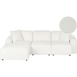 ECKSOFA Modul 3-Sitzer Bouclé Weiß rechtsseitig Hede