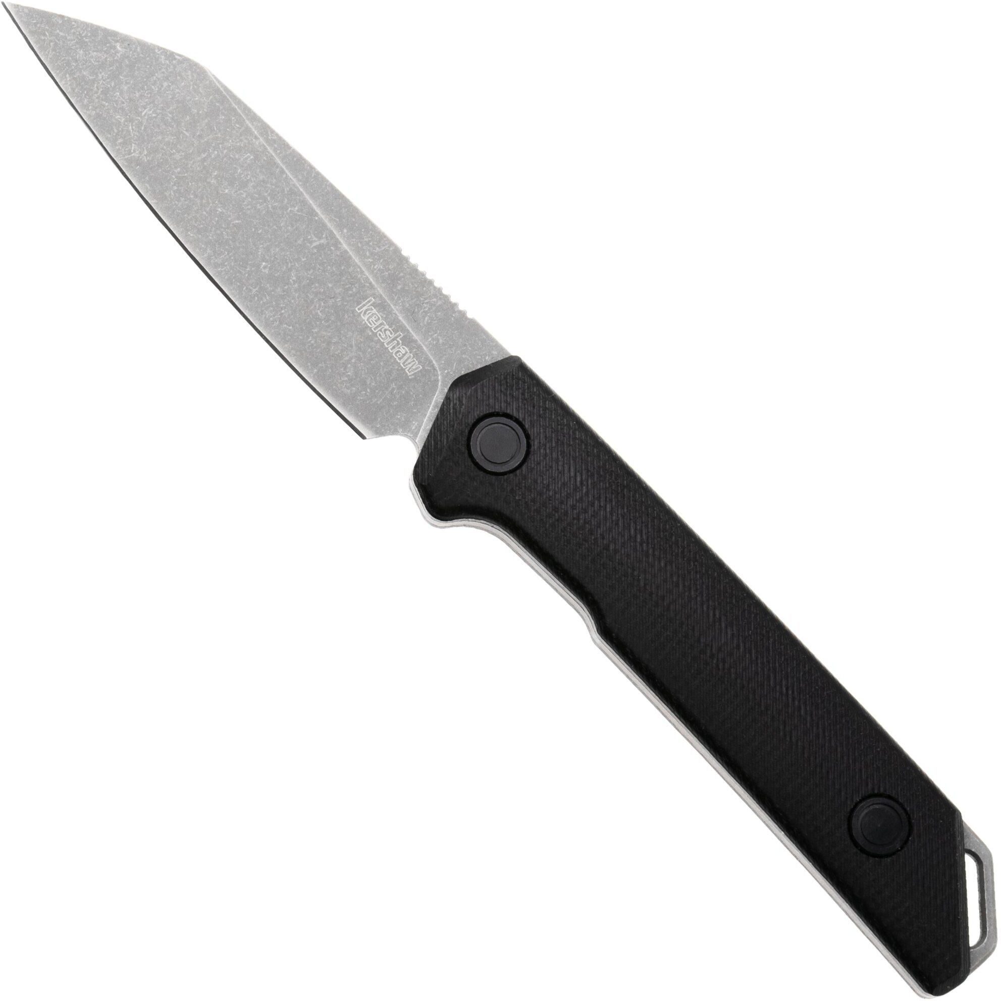 Kershaw Mini Iridium Fixed Blade 1051, Working Finish D2, Black Linen Micarta, coltello fisso