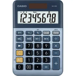 Casio MS-80E - Desktop-Taschenrechner - 8 Stellen - Solarpanel, Batterie - Blau