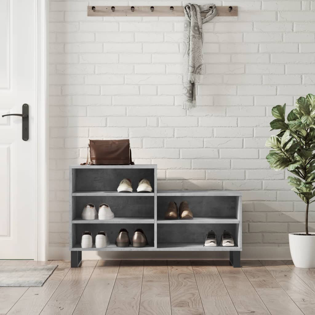 vidaXL 10 Pair Shoe Storage Cabinet Concrete Grey 10