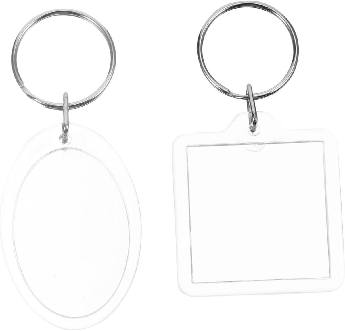 50 stuks Acryl Foto Sleutelhangers Transparant - Persoonlijke Fotolijstjes voor Decoratie