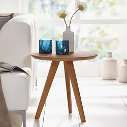 Beistelltisch aus Wildeiche Massivholz Retro Design