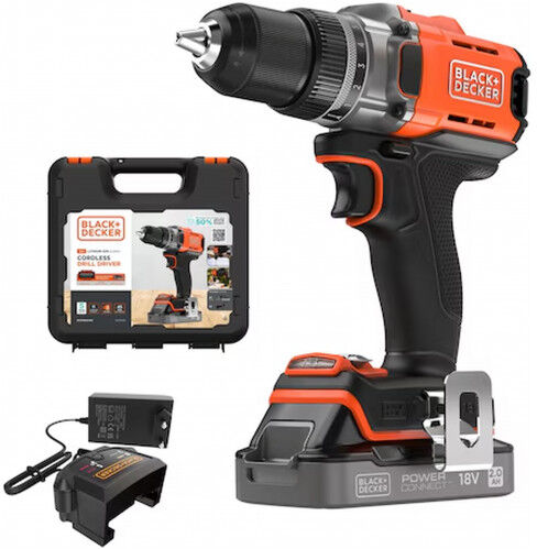BLACK &amp; DECKER Black &amp;amp; Decker BCD382D1XK-QW Perceuse-visseuse (45Nm/18V/1x2,0Ah), coffret