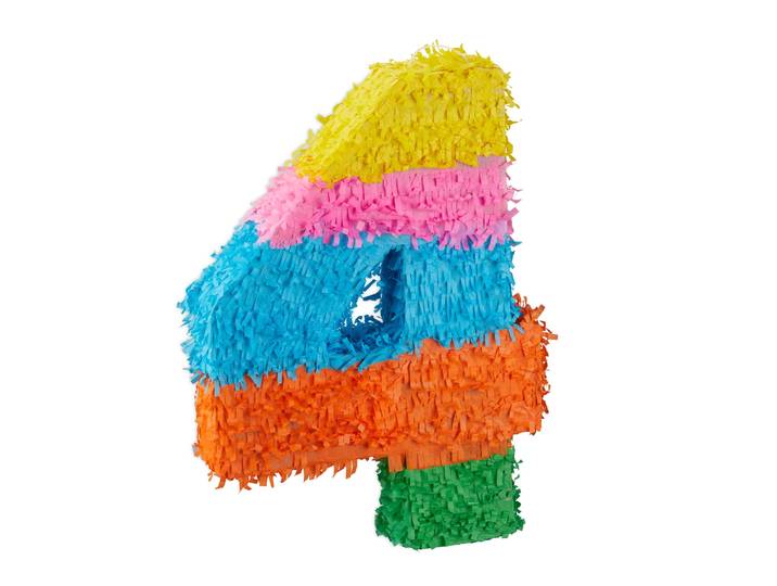 Pinata Geburtstag Zahl Gelb-Grün-Hellblau