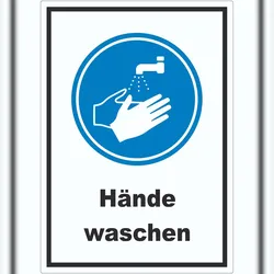 Hände waschen Aufkleber A4 (210x297mm)