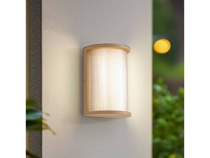 Außenwandleuchte Calvik Lindby, creme / amber, Edelstahl, Modern