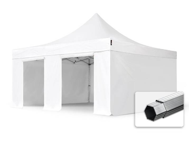 TOOLPORT 5x5 m Tonnelle pliante Alu\, PVC 850\, côtés sans fenÃƒÂªtre\, blanc