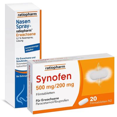 Synofen 500 mg/200 mg Filmtabletten & NASENSPRAY-ratiopharm Erwachsene kons.frei 1 St