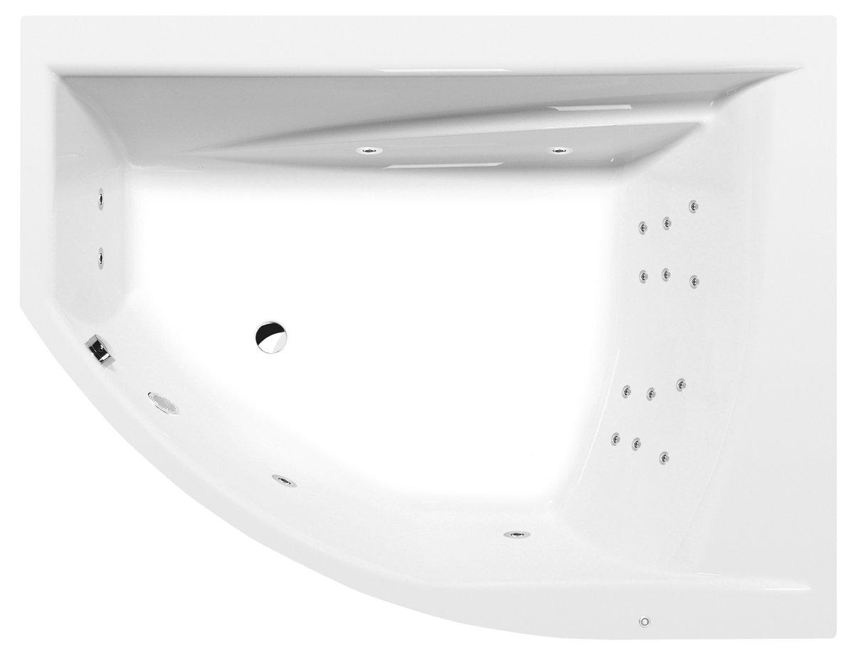 Polysan TANDEM R Whirlpool-Badewanne, 170x130x50cm, Attraction Hydro, Chrom