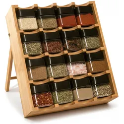 Relaxdays Gewürzregal, Küchen Organizer, Schwarz, Braun, Transparent