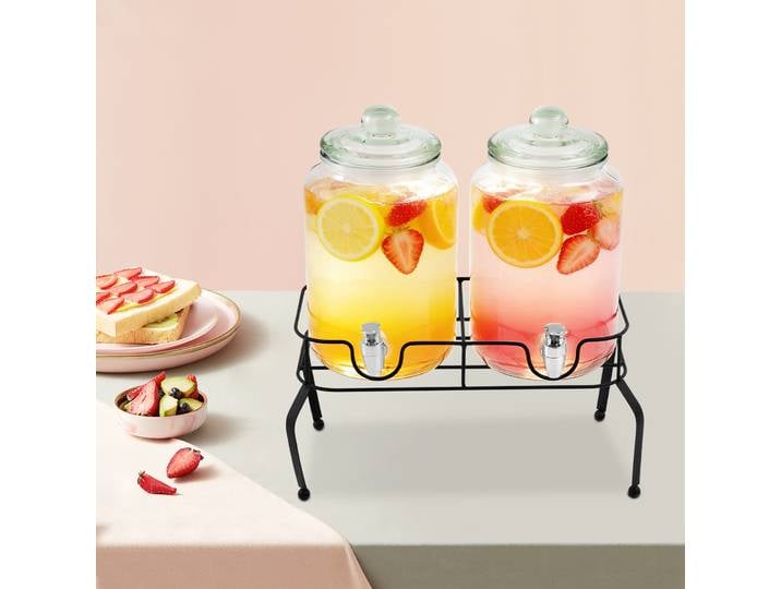 Distributeur de boissons de table 3L, 2 distributeurs de canettes, distributeur de jus en verre avec support, robinet pour banquets