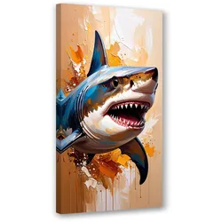 LEINWANDBILD Hai Fisch Meerestier 50x100cm
