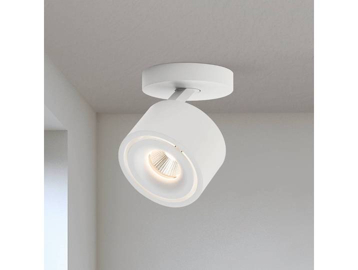 ORION LED-Deckenstrahler Specter, weiß, Ø 8,4 cm, Aluminium dimmbar, weiß / opal, für Wohn- / Esszimmer, Aluminium, Modern, LED Deckenlampe