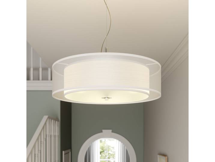 Pikka LED Suspension Ø50 White - Lindby - Salon / séjour - Moderne - Tissu / textile - À ampoule unique