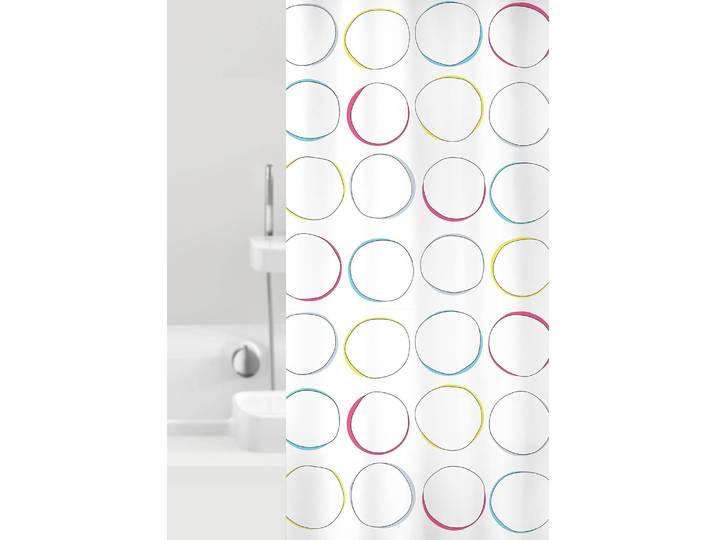 Rideau de douche Lentils Polyester PVC Multicolore/Multicolore 180 x 200cm