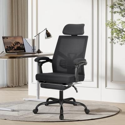 eclife Ergonomic Mesh Office Chair with Adjustable Lumbar Support & Footrest