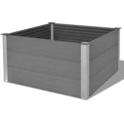 Helloshop26 - Hochbeet für Pflanzen und Blumen Garten WPC 100 x 100 x 54 cm grau 02_0001235