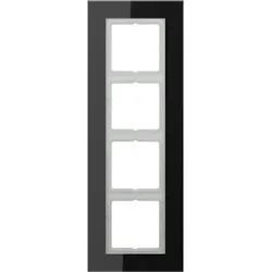 Jung LSP984GLSW Glasrahmen 4fach, LS PLUS, schwarz, senkrechte und waagerechte Montage LSP 984 GL SW