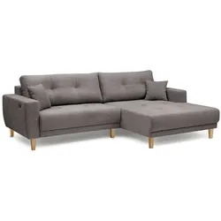 BOOOM Ecksofa mit Funktion Ramon Stoff Braun Mocca